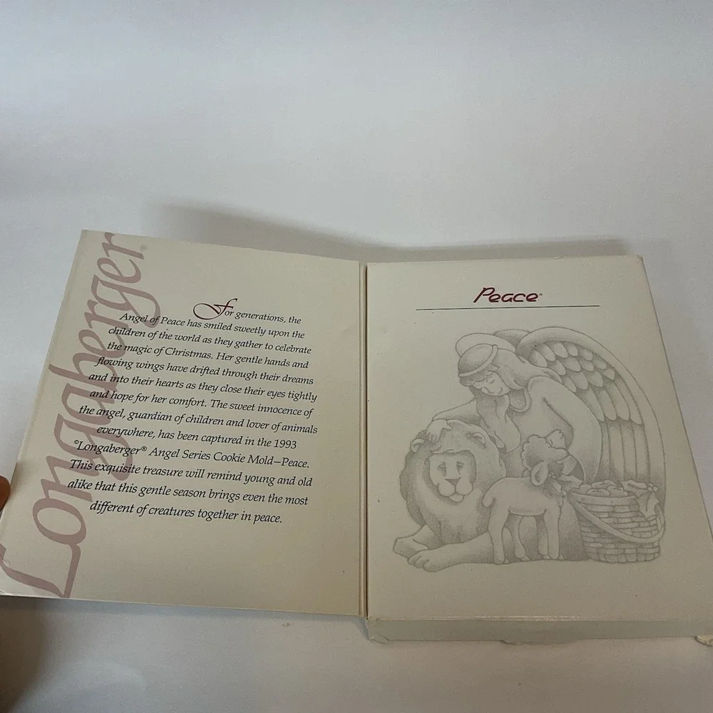 Vintage Mold 1993‎ Longaberger Pottery Angel Series PEACE Cookie Mold Christmas